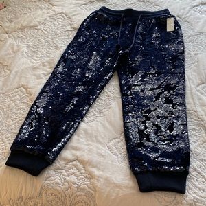 Velour and sequins jogger pants